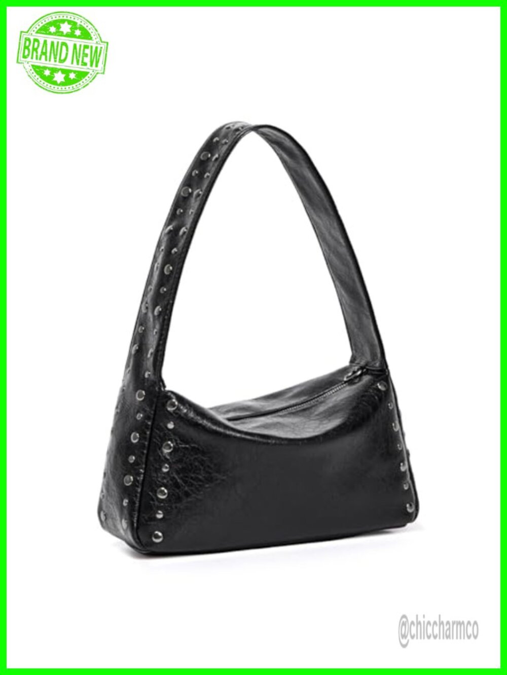 Small Studded Y2K Shoulder Bag Vegan Leather Purse